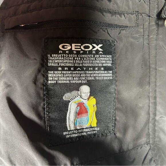 GEOX Womens Respira Utility Waterproof Breathable Italian Black Jacket Sz 10 - Picture 13 of 13